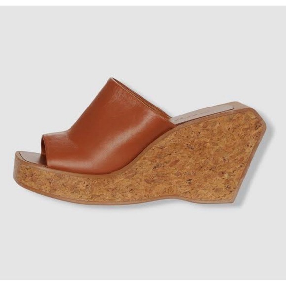 $545 Clergerie Brown Emilia Platform Wedge Slide Sandal Shoes Vacation Sz 37 y2k - Picture 2 of 16